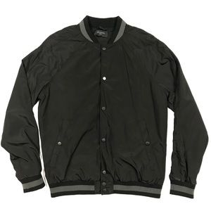S | P Black Bomber With Scorpion Print On Backside